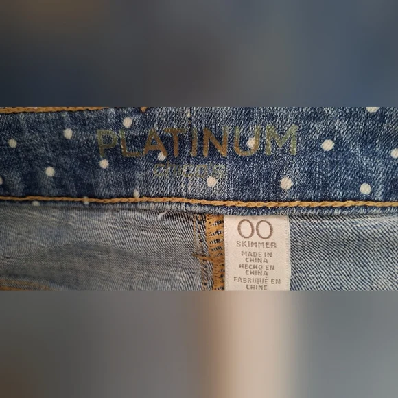 Chicos Platinum Denim Dot Boyfriend Jeans Womens Sz 00 Bohemian Casual Office - Picture 5 of 10